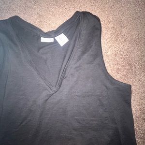 Basic black v-neck tank